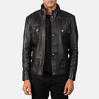 Men Darren Black Motorbike Riding Moto Leather Biker Jacket