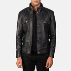 Men Darren Black Motorbike Riding Moto Leather Biker Jacket