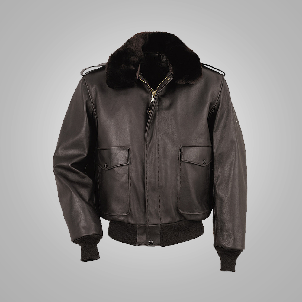 Men Dark Brown Flying Aviator RAF A2 Cowhide Leather Flight Jacket