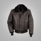 Men Dark Brown Flying Aviator RAF A2 Cowhide Leather Flight Jacket