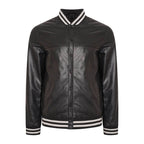 Mens Genuine Leather varsity Bomber Jacket