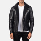 New Shearling Black Moto Racing Motorbike Leather Biker Jacket For Men