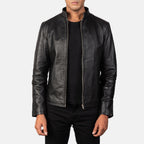 New Alex Black Motorbike Racing Moto Leather Biker Jacket For Men