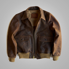 Men Brown flying RAF Aviator Cowhide Leather Biker Jacket
