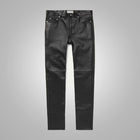 Men's Black Real Sheepskin Fashion Leather Pants