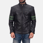 Men Night Trooper Black Motorcycle Racing Leather Biker Jacket