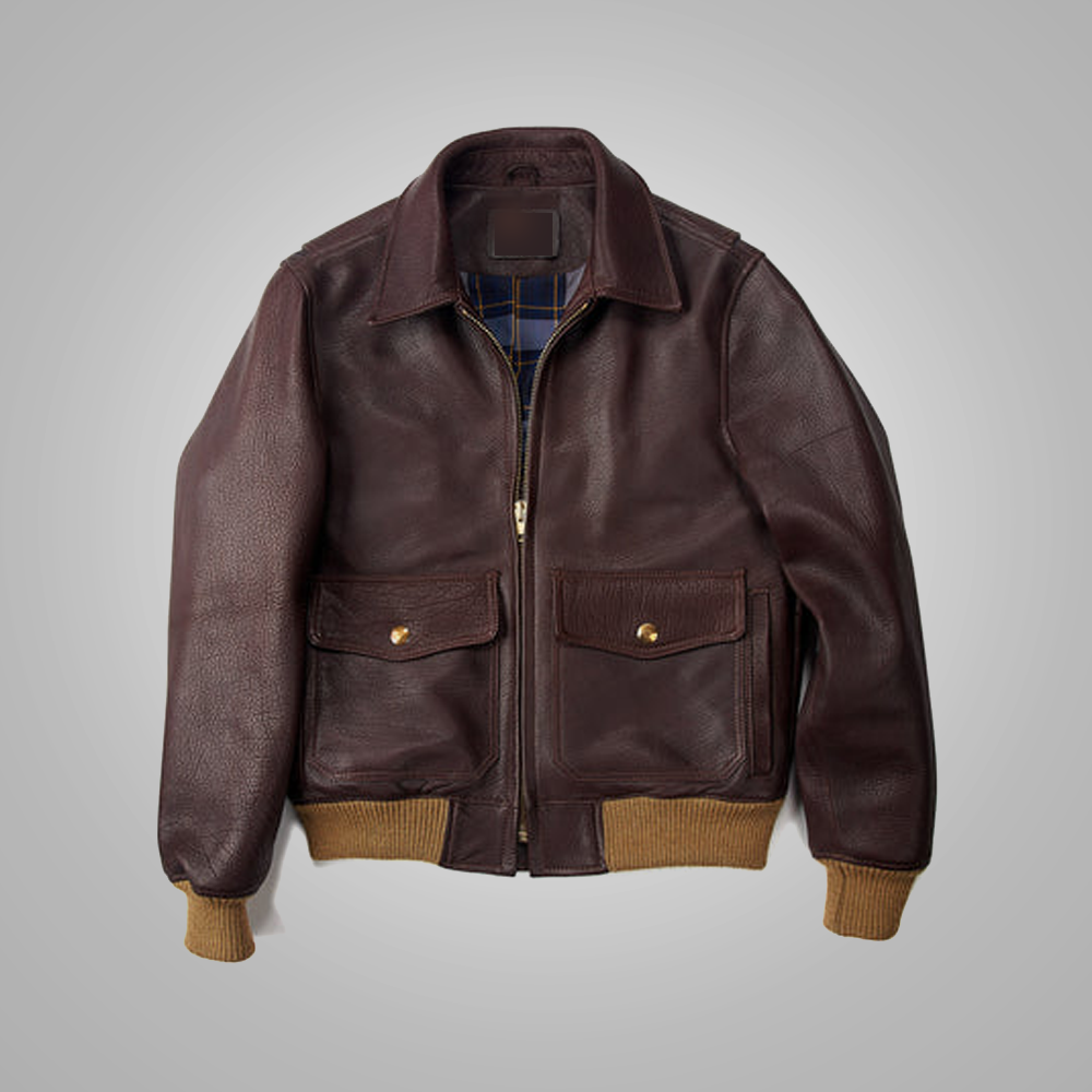 Men's A2 Bomber Flying RAF Aviator Sheepskin Leather Jacket