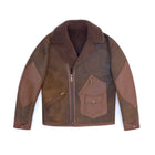 Lambskin Shearling Rancher Biker Jacket Brown