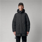 Men’s Black Long Parka Jacket - Ultimate Warmth & Style