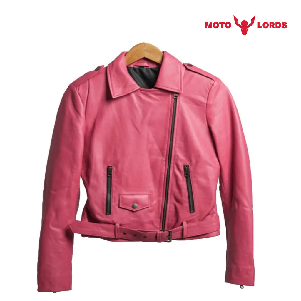 Plus Size Barbie Pink Leather Jacket