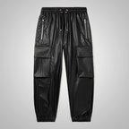 Black leather Sheep skin skinny leather jeans pant