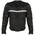 Men's 'Roll Out' Black Tri-Tex Motorcycle Jacket with X-Armor Protection