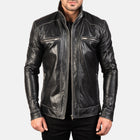 Hudson Black Riding Motorcycle Men Moto Leather Biker Jacket