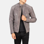 New Damian Grey Motorbike Riding Moto Leather Suede Biker Jacket For Men