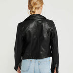 Women's Black Biker Leather Jacket