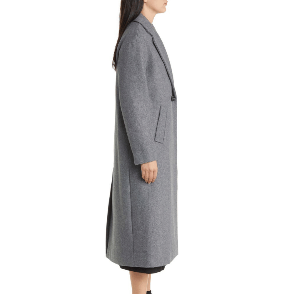 Women’s Double Breasted Grey Wool Coat