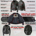 Milwaukee Leather LKL27001 Women's Classic Braided Premium Black Leather Fitted Motorcycle Riders Biker Jacket