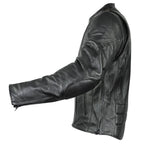 Milwaukee Leather Men's Premium Black Leather Motorcycle Riders Jacket with CE Armor Protection - LKM17003