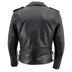 Milwaukee Leather LKM1701 Men's Classic Side Laced Black Motorcycle Premium Leather Jacket with CE Armor Protection