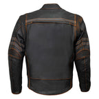 Milwaukee Leather Men's Matte Black 'Street' CE Armored Motorcycle Vented Jacket - Reflective - LKM17012