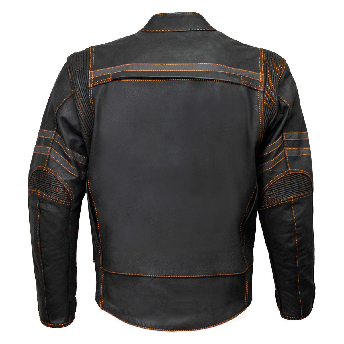 Milwaukee Leather Men's Matte Black 'Street' CE Armored Motorcycle Vented Jacket - Reflective - LKM17012