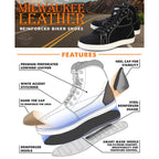 Milwaukee Leather Men's Roadstitch Black Suede Reinforced Street Riding Shoes w/ White Stitching - MBM9107