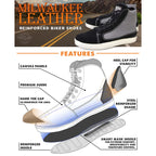 Milwaukee Leather MBM9112 Men's Black Suede with Grey Canvas Reinforced Casual Street Riding Shoes w/ Ankle Support