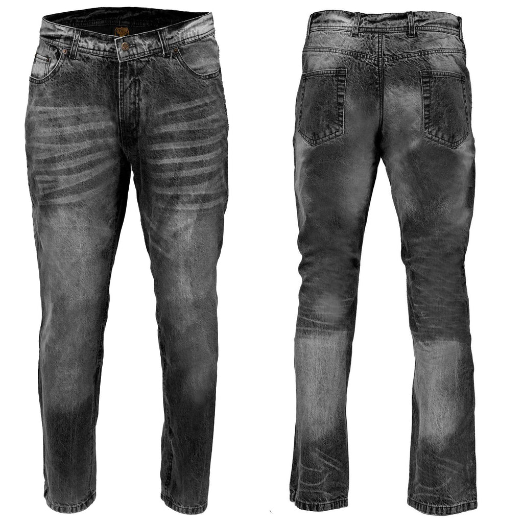Milwaukee Leather MDM5000 Men's City Limit Black CE Armored Motorcycle Riding Denim Jeans Pants Reinforced w/ Aramid Fibers