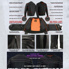 Milwaukee Leather MLM1551 Men's Black Lightweight Premium Leather Motorcycle Jacket w/ Cool-Tec Leather Treatement