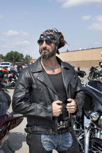 Milwaukee Leather LKM1770 Men's Black Premium Thick Leather Motorcycle Jacket Brando Style Biker Jacket
