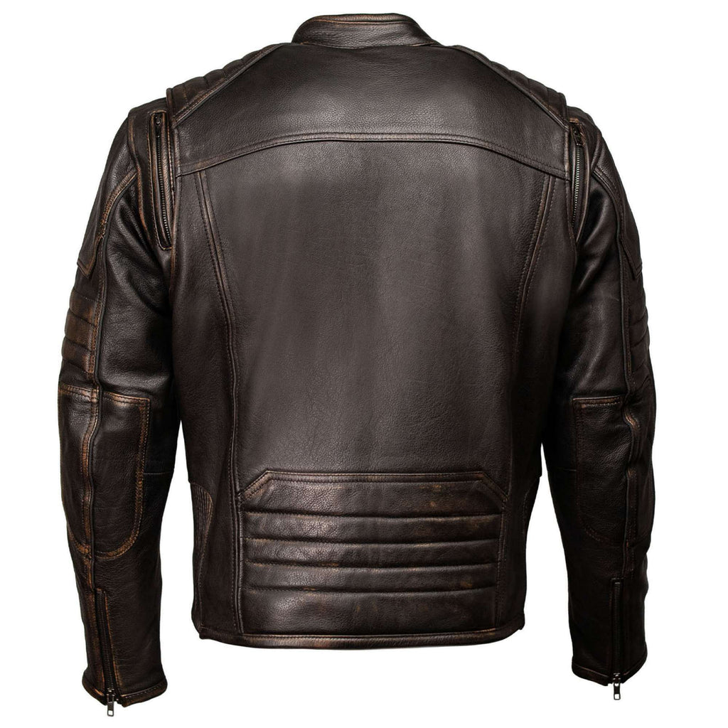 MMCC Men's Anarchy Brown Leather Motorcycle Jacket - MMC10004