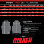 MMCC Women's Gixxer Black Leather Motorcycle Vest - MMC40003