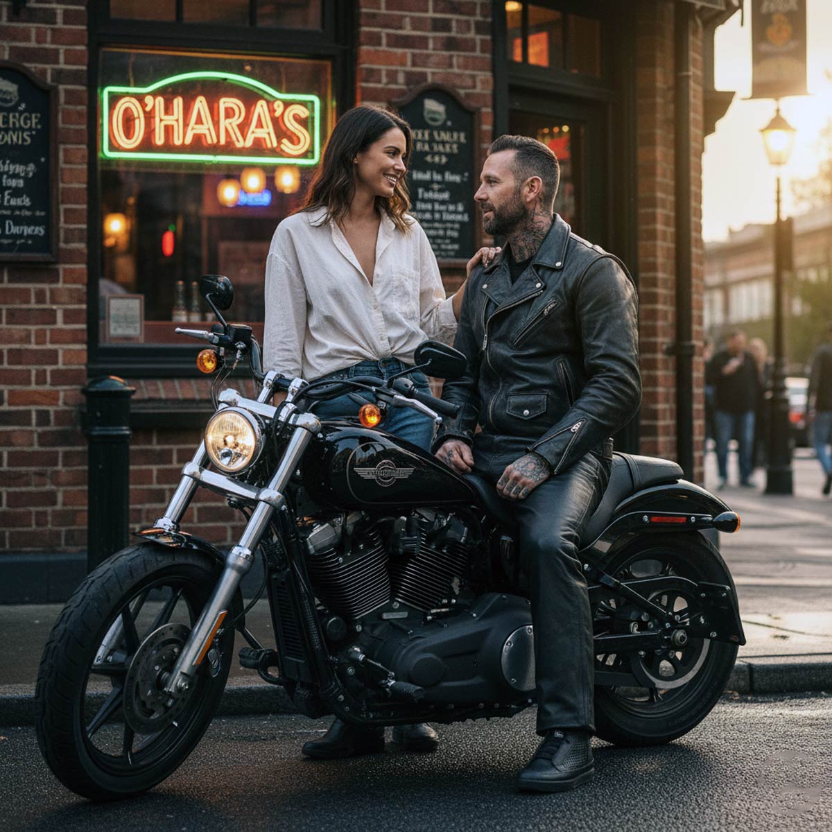 MMCC Men's Branson Black Leather Motorcycle Pants - MMC50000