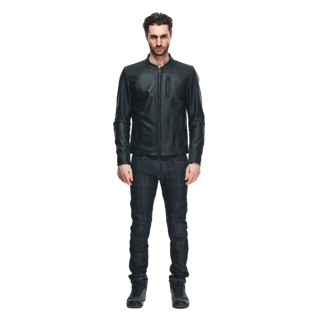 black dainese leather jacket