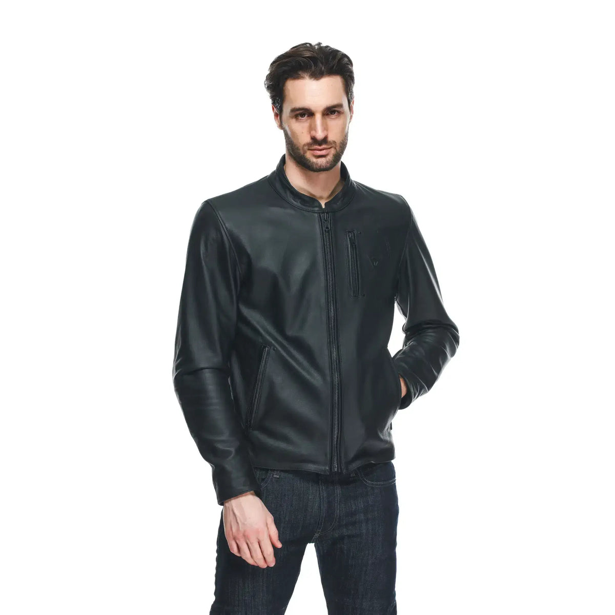 black dainese leather jacket