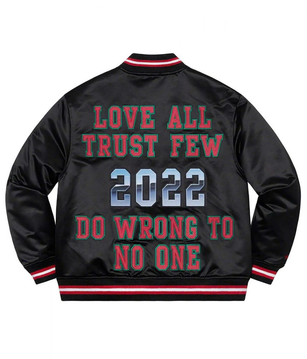 supreme satin varsity jacket
