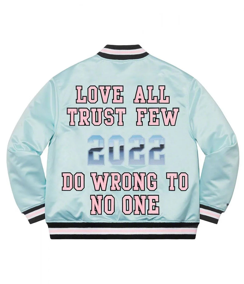 supreme satin varsity jacket