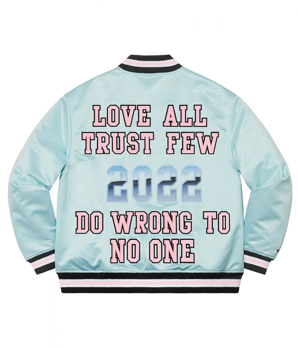 supreme satin varsity jacket