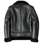 2022 New Men's Oblique Zipper Shearling Sheepskin Leather Motorcycle Jacket by Avanzar Leather