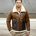 Men B6 RAF Flight Shearling Sheepskin Leather Jacket