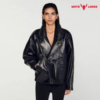Plus Size Oversized Vogue Visage Premium Leather Jacket