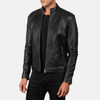 New Men Black Racing Motorbike Riding Leather Biker Jacket