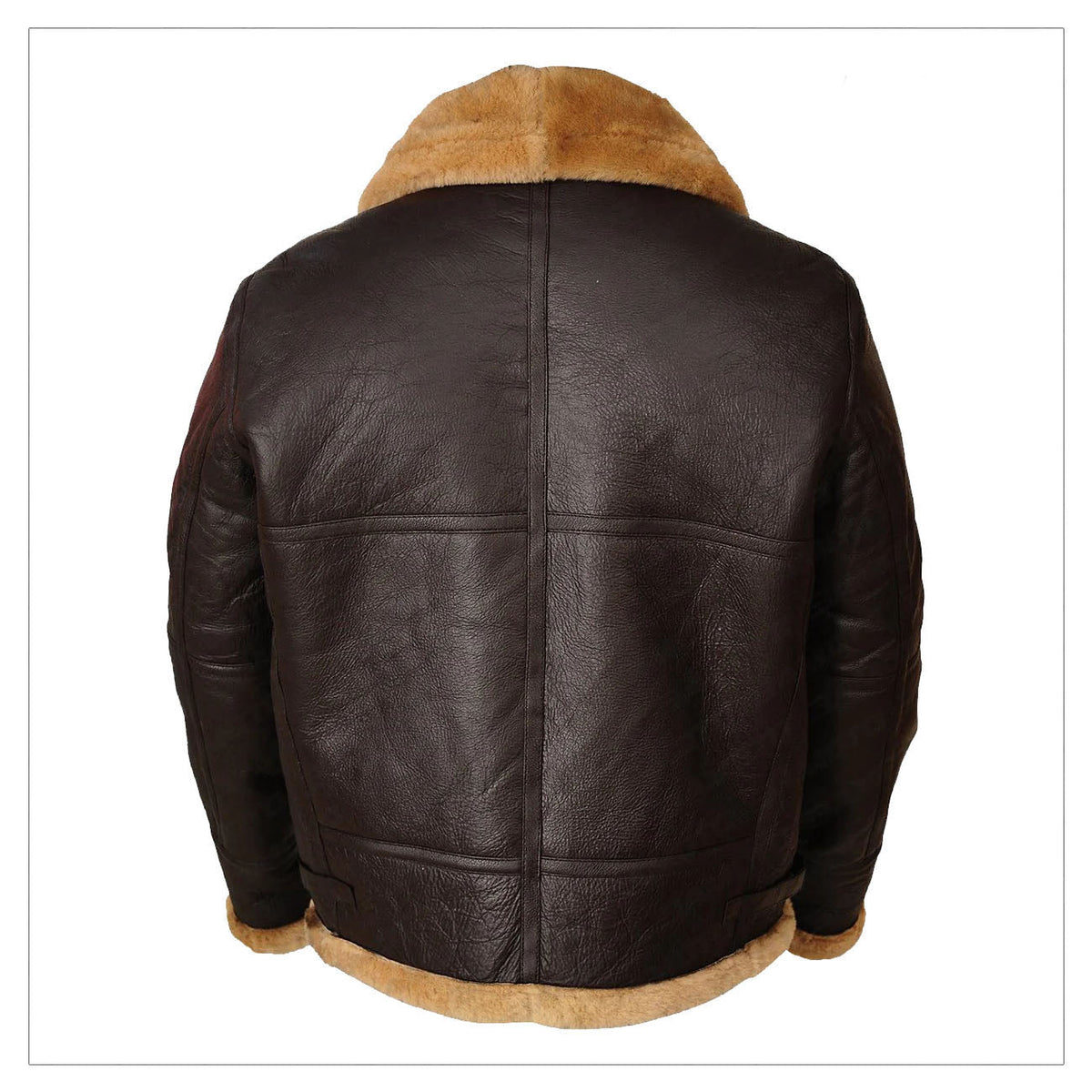 Men Aviator Flying Bomber Airforce RAF Brown Shearling Leather Jacket