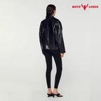 Plus Size Oversized Vogue Visage Premium Leather Jacket