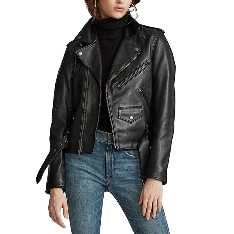 Black Leather Motorcycle Jacket Womens