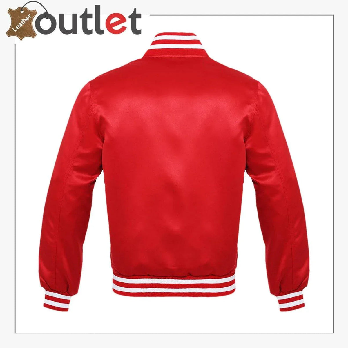 Bright Red Satin Varsity Jacket