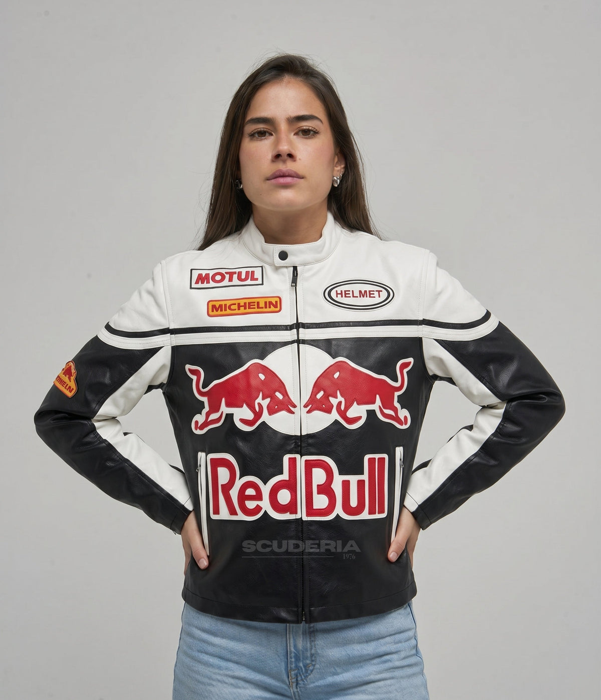 Red Bull Racing Leather Jacket - White Edition