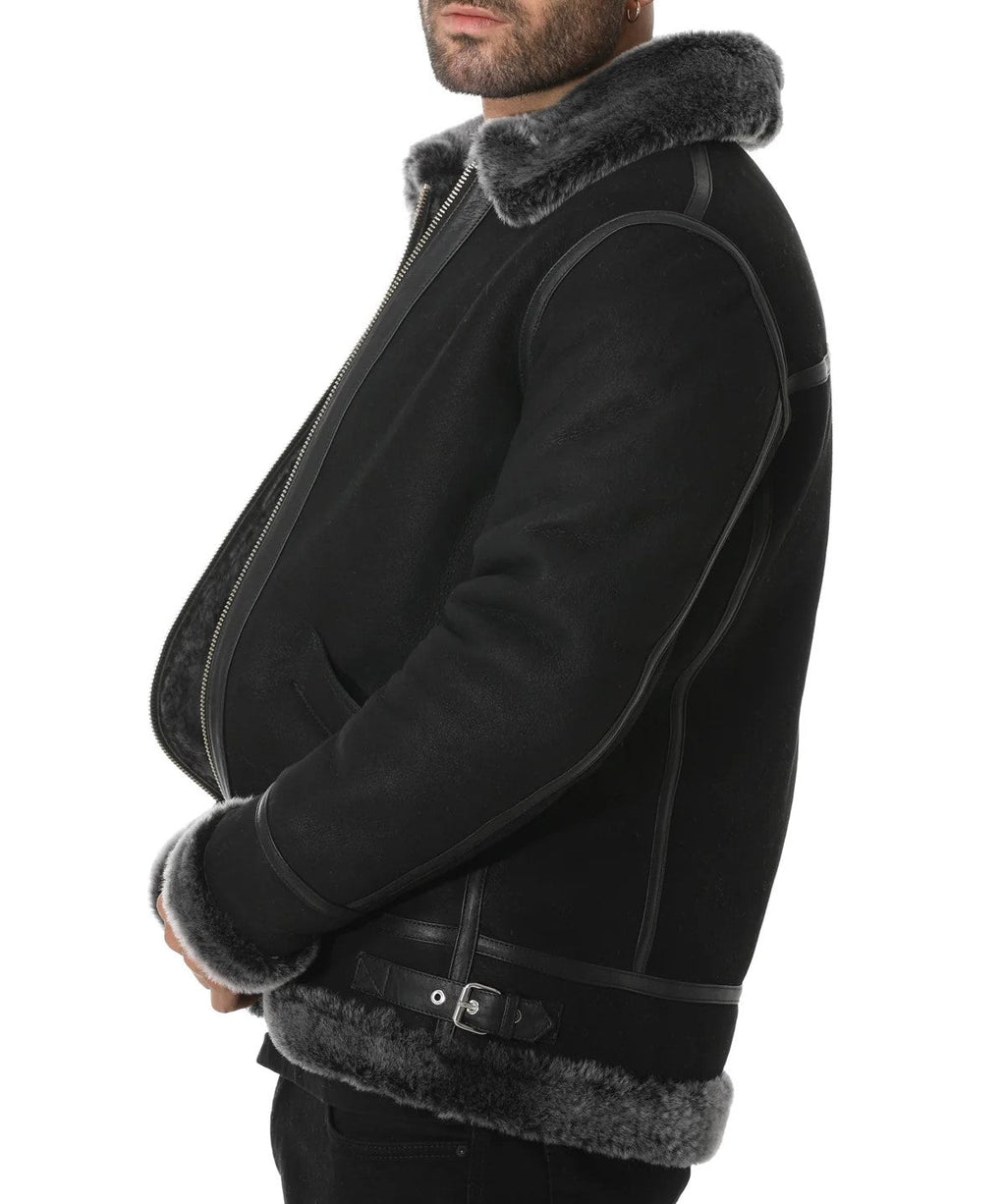 Premium Shearling Leather Jacket, ultra soft original fur jacket