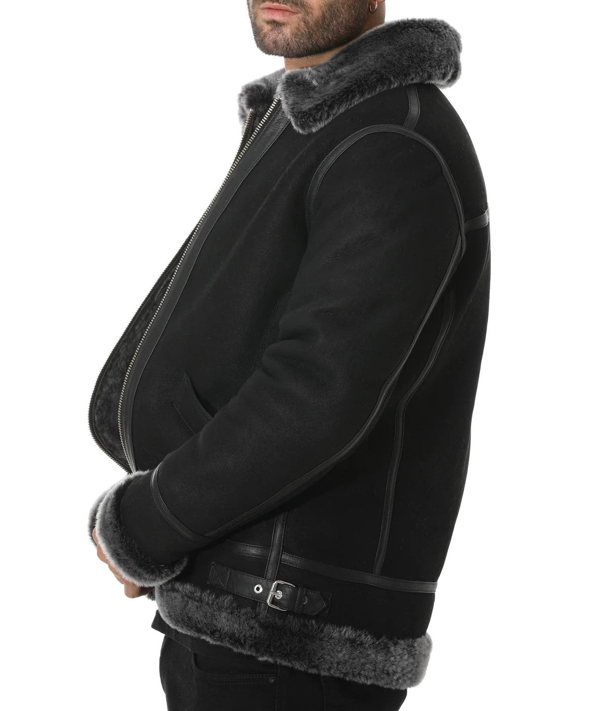 Premium Shearling Leather Jacket, ultra soft original fur jacket