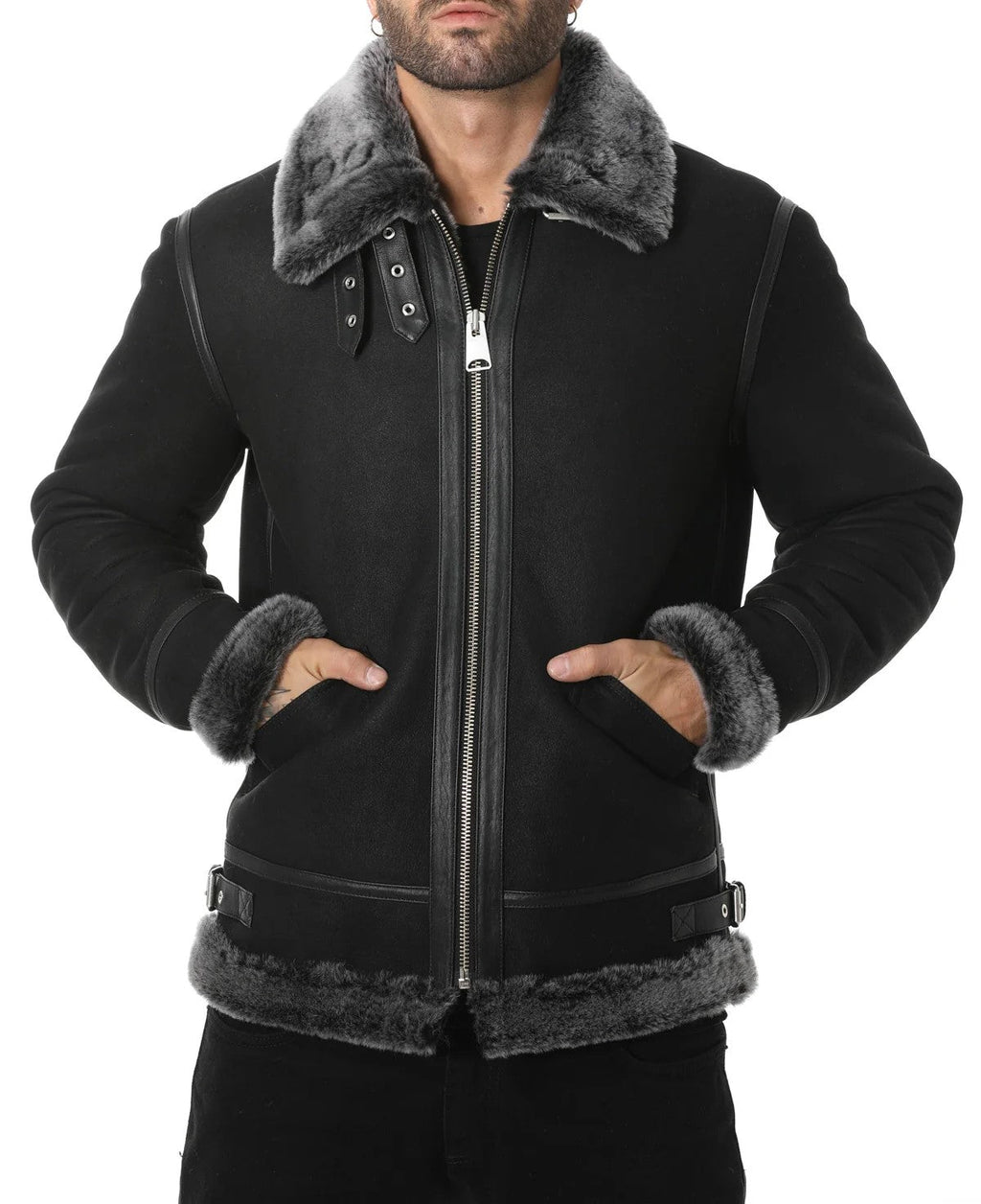 Premium Shearling Leather Jacket, ultra soft original fur jacket